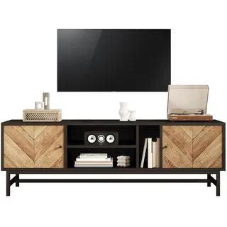 Okwish TV-Lowboard 150x55x38 cm Schwarz Holz