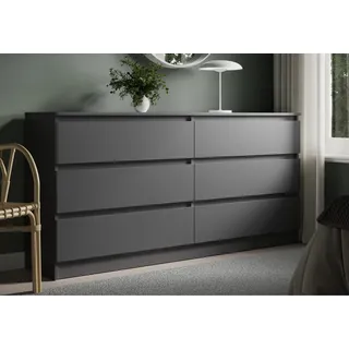 home collective Highboard 160 x 78 x 35 cm Anthrazit / Weiß
