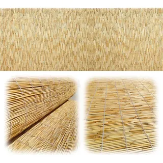 Sichtschutzzaun Natürliche Bambusmatte Wetterfest 60cm 90cm 100cm 120cm Hoch Schilfzaun Wasserdicht Bambus Sichtschutz Kundenspezifische Größe Für Hinterhof-Terrasse(Color:Primary white line)