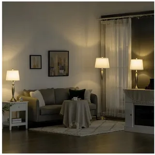 Homcom 3-teiliges Leuchten-Set Silber/Weiß 2 St.