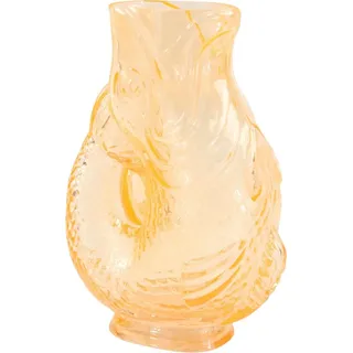 FURNARO Dekovase, Handgeformtes Glasdesign in organischer Fischform orange