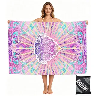 LuxusKollektion Strandtuch XXL Mikrofaser Handtuch Pink 90x160cm bunt