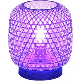 Bambus Nacht Tisch Lampe FERNBEDIENUNG Geflecht Leuchte dimmbar im Set inkl. RGB LED Leuchtmittel