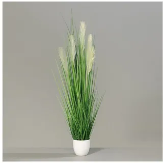Kunstgras Pampasgras im weißen Dekotopf DP Kunstpflanzen Kunstgras künstliches Gras, Seidenblumen Roß, Höhe 120 cm 120 cm