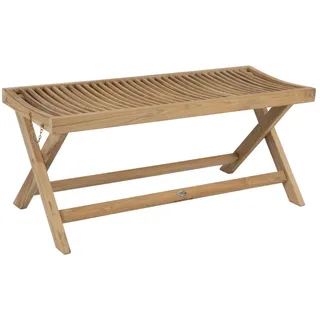 Gartenbank Turin aus Teakholz, klassisch, klappbar, ohne Rückenlehne, natur, für Outdoor