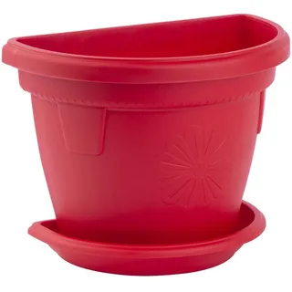 ENGELLAND Blumentopf Pflanzkübel Mit Untersetzer Hängend Wand 2,4L Rot