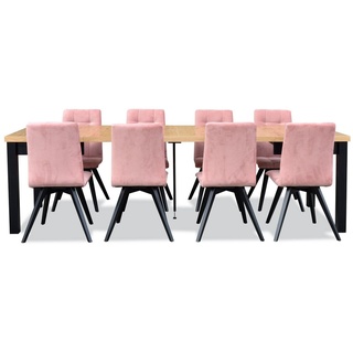 JVmoebel Essgruppe, Modern Esszimmer Möbel Esstisch + 6 Stühle Komplett Garnitur 7tlg. Set Gruppe beige