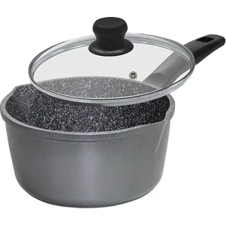Stoneline Sauce PAN 12584 Kasserolle inkl. Deckel, Gusseisen/Gussaluminium, 18 cm Durchmesser, Induktionsherd-geeignet, Antihaftbeschichtung