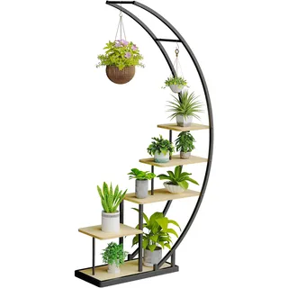 Ribelli 5-stufiger Metall-Pflanzenständer 172 x 69 cm Braun/Schwarz