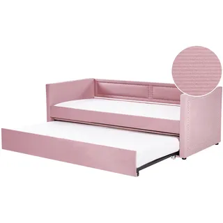 Beliani Ausziehbett Mimizan 90 x 200 cm rosa