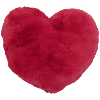CB Home & Style Kissen Herz Herzkissen 40 x 30 cm weich plüsch Dekokissen Sofakissen (Rot)