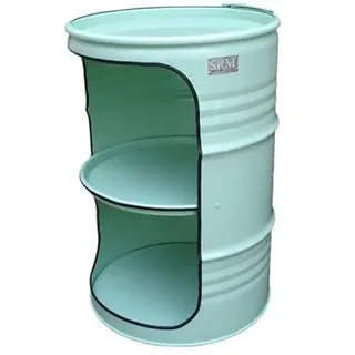 Srm Design Fassregal Fassmöbel Regalfass Design Regal Ölfass Möbel 210 Liter Volumen Farbe Mint-Grün RAL 6019 inkl. 2 Lampenfassungen für E27 Leuchtmittel