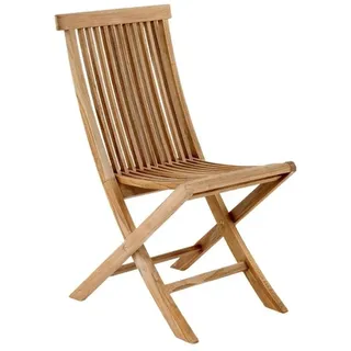 Brafab Gartenstuhl Turin aus Teakholz, ohne Armlehne beige 46 cm x 87 cm x 61 cm