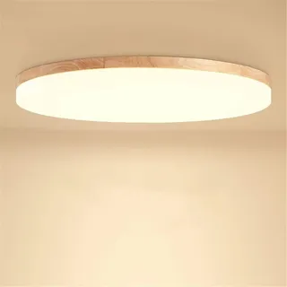 Deckenleuchte Holz Wohnzimmer Lampe Rund Flach Wohnzimmerlampe Holzlampe Eiche Deckenlampe Schlafzimmer Vintage Leuchte Decken Licht Mit Led Zimmerlampe Küchenleuchte Innen Korridor Beleuchtung