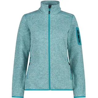 CMP Damen Knitted Melange Fleecejacke Outdoorjacke türkis-weiß 36
