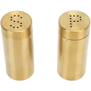Tomotato Salz und Pfefferstreuer Set, Edelstahl Gewürzflasche, Gold, für Küche, Camping