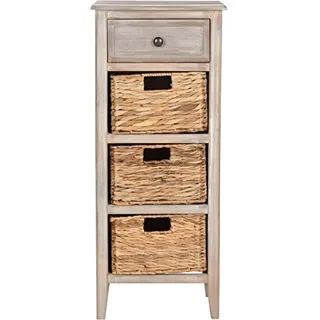 SAFAVIEH Contemporary Wooden Accent Table, in Vintage White, 30 X 38 X 90.93