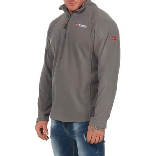 Geographical Norway Fleecepullover Herren leichte Micro Fleece überzieh Pullover Ultraleicht auch in Großen Größen erhältlich grau M