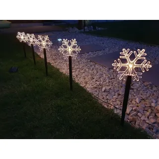 FHS International Lichterkette Kunststoff 5 LED-Leuchtstäbe 22 cm warmweiß mit Timer schwarz