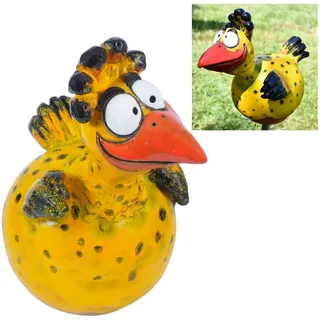 Midene Gartenstecker Keramik Handgefertigt - Gartendeko für Draußen Wetterfest - Garten Deko Keramik - Gartenfiguren & Gartenstatuen - Vogel