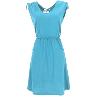Guru-Shop Midikleid Ethno Minikleid, rückenfreies Kleid aus.. alternative Bekleidung blau M