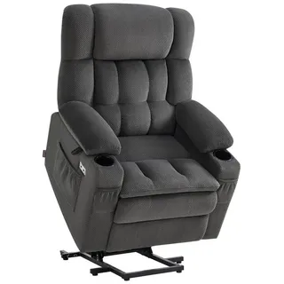 MCombo Relaxsessel 7546 Stoff 35D 80 x 110 x 90 cm Grau mit Aufstehhilfe