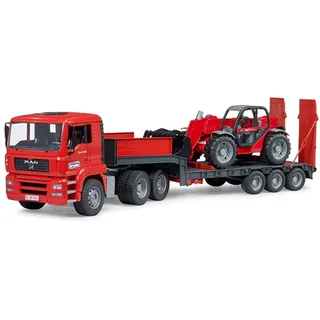 bruder 02774 - MAN TGA Tieflader mit Manitou Teleskoplader