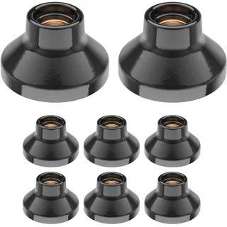 ledscom.de 8x Deckenleuchte/Lampenfassung ELEKTRA, Porzellan, schwarz glänzend, 1x E27 max. 300W