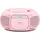 Stereo Sound System Boombox CD-Player MP3 Kassette tragbarer Kassettenspieler für Kinder UKW Radio AUX Kopfhörer Netz Batterie pink