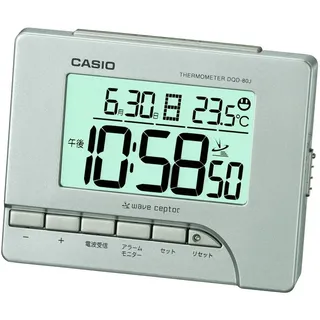 Japan NEU CASIO Digitalradio Wecker Temperaturanzeige Silber DQD-80J-8JF