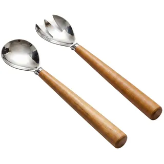 2er Set Skandinavisches Salatbesteck Akira 2 edel aus Edelstahl 30 cm