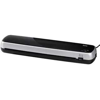 Hama 50316 Laminiergerät Home L410 zum Laminieren bis DIN A4 (Heiß-Laminator mit zwei Rollen, auch für Formate DIN A5 / A6 / A7 etc., ideal für Büro, Home und Schule) schwarz, Schwarz/Silber