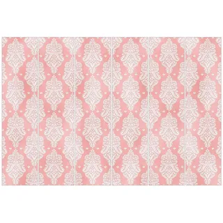 Bilderdepot24 Schiebegardine modern Flächenvorhang blickdicht Erdbeer Barock (6 St), halbtransparent, Wohnzimmer große Flächengardine lichtdurchlässig als Klemm-System rosa 360 cm x 250 cm