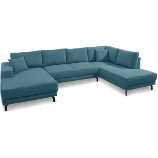 filippo Wohnlandschaft Castello Cord Blau, Grün Petrol