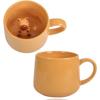 3D Capybara Tasse Geschenke für Frauen - Cute Personalisiert Keramik Tasse | Lustige 250 ml Süße Kaffeetasse, Tassen mit Innen 3D-Tier für Geburtstagsgeschenk Geschenkideen Weihnachten Freundin Mädchen