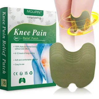 60 Pcs Knieschmerzlinderungspflaster,MQUPIN Pain Relief Patch, Schmerzlinderung Wärmepflaster für Nacken und Schulter