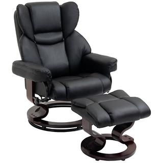 HOMCOM Relaxsessel mit Hocker (TV-Sessel, 2-St., Relaxsessel), bis 160 kg belastbar schwarz