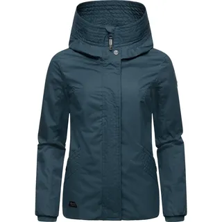 Ragwear Damen Übergangsjacke leichte Wasserdichte Jacke kurz mit Kapuze Vannesa Petrol Gr. 3XL - 3XL