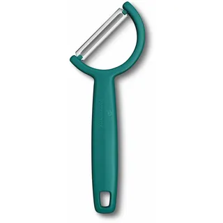 Victorinox Sparschäler "Rho", Schäler für Gemüse, Obst, Gerader Schliff, Einschneidig, Extra Scharf, Swiss Made, grün