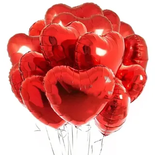 Ballons Herz Helium | FVCENT 30 Stück Herz Helium Luftballons Herzluftballons Heliumballon Folienballon Hochzeit Folienluftballon Geeignet für Geburtstag Brautdusche Valentinstag (rot)