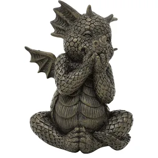 Gartendrache Lacht Sich ins Fäustchen klein - Glücksdrache Garten Figur Drache Fantasy