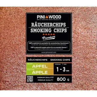 PINI 800 g Räucherchips Apfel 1-3 mm Smoking Chips Räucherspäne