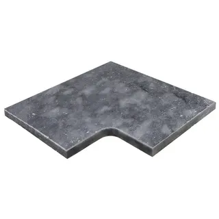 WOHNRAUSCH Beckenrandsteine »Pandora Blue«, LxBxH: 61 x 61 x 3 cm, Kalkstein, grau/blau, 1 Eckstück, gefast