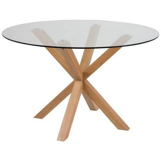 Actona Esstisch Heaven TOPSELLER", Esstisch, gehärtetem Klarglas, Stahl Kreuzfuß, - 119 cm, Reach, Esszimmer, Tische, Esstische, Glastische