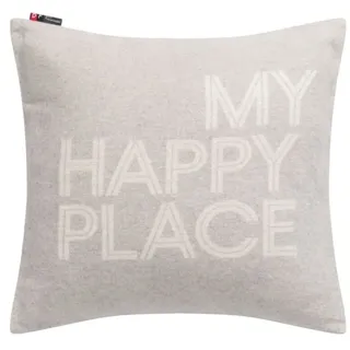 David Fussenegger Kissenhülle my happy place 50 x 50 cm Silber