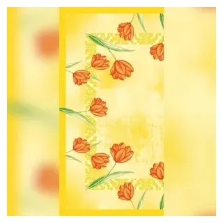 Mank Tischdecke Airlaid Sally in Gelb-Orange, 80 x 80 cm, 20 Stück - Mitteldecke Tulpen Blumen Frühling