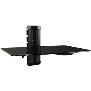 RICOO HIFI Rack Glas Wandregal mit Kabelkanal DVD-B1 TV Regal Wandhalterung mit Glasablage für Blu-ray DVD Player Beamer Playstation PS5 PS4 Xbox Gaming Glasregal Wand tv möbel & Phonomöbel