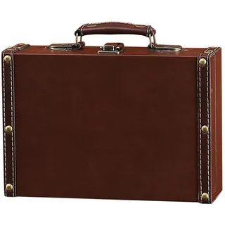 Generisch Vintage Koffer Dekorativer Tragbarer Koffer Mit Griff Und | Vielseitige dekorative Ausstellungsbox für Schmuck, Accessoires, Foto-Requisiten, Damen Herren, Reise, Party, Sommer