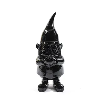 Decor Space Gartenzwerg aus Kunstharz, lustig, einfarbig, Höhe 29,5 cm (schwarz)