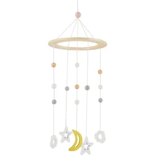 Bieco Mobile Weiß, Holz, 14.8x14.8 cm, Schlafen, Einschlafhilfe für Babys, Mobile Baby